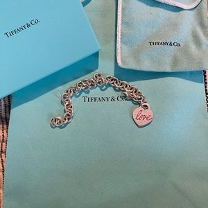 Sterling silver LOVE charm bracelet